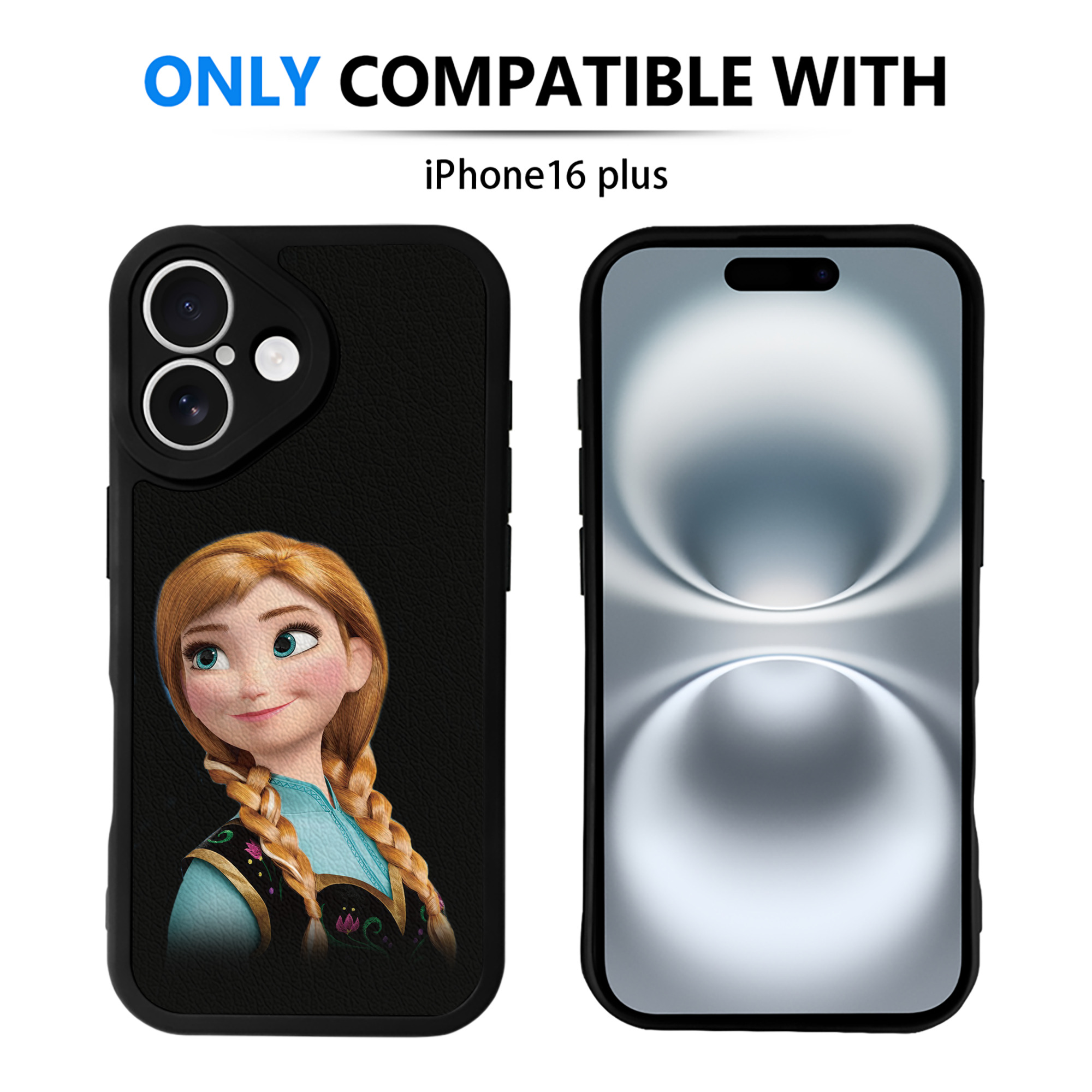 （画像用） アナと雪の女王 アンナ エルサ Frozen Anna Elsa 【iPhone 16シリーズ対応】シリコンスマホケース（レザー調） 材質：シリコン